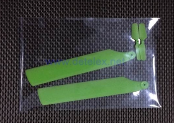 XK-K100 falcon helicopter parts main blades + tail blade (green) - Click Image to Close